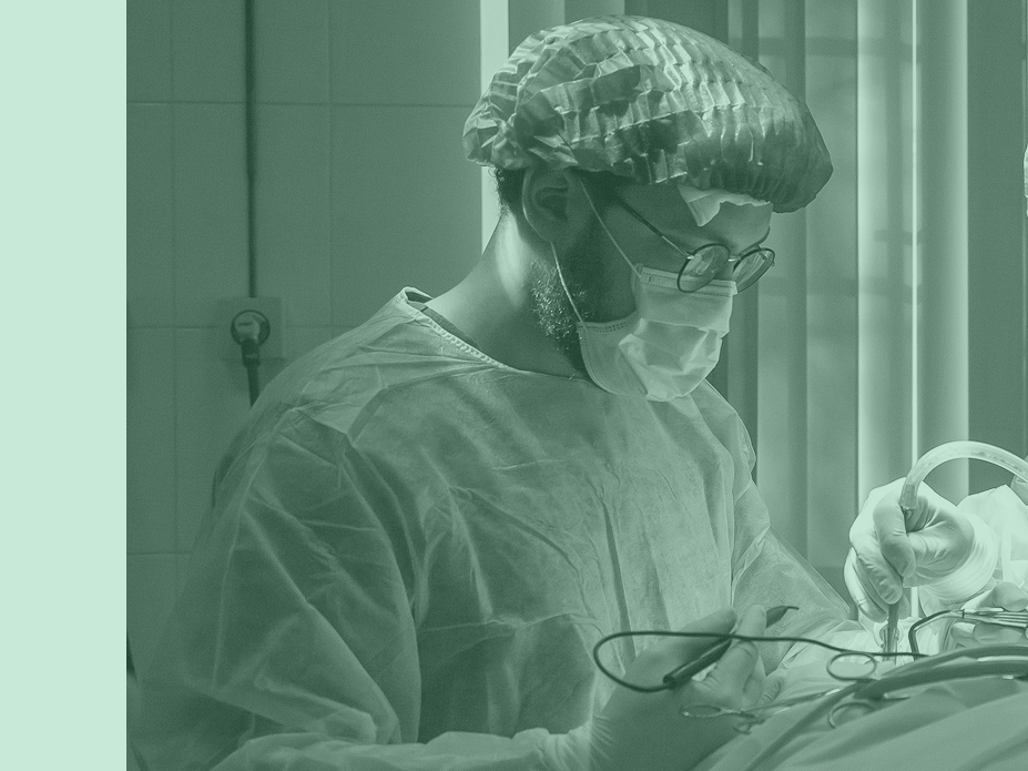 Doctor performing procedure